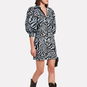 Ganni Zebra Poplin Dress (US 6)